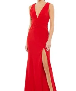 Ieena Duggal - 55703 Pleated Sleeveless Long Gown