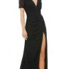Ieena Duggal 55704 - Embellished Shoulders V-Neck Long Dress 1 Ieena Duggal 55704 - Embellished Shoulders V-Neck Long Dress