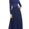 Ieena Duggal - 55705 Long Sleeve Jeweled A-Line Dress 2 Ieena Duggal - 55705 Long Sleeve Jeweled A-Line Dress
