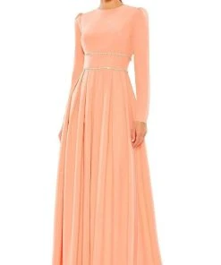 Ieena Duggal - 55705 Long Sleeve Jeweled A-Line Dress 10 Ieena Duggal - 55705 Long Sleeve Jeweled A-Line Dress