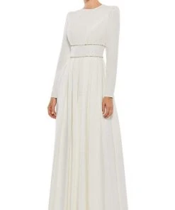 Ieena Duggal - 55705 Long Sleeve Jeweled A-Line Dress 11 Ieena Duggal - 55705 Long Sleeve Jeweled A-Line Dress