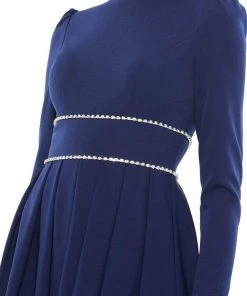 Ieena Duggal - 55705 Long Sleeve Jeweled A-Line Dress 9 Ieena Duggal - 55705 Long Sleeve Jeweled A-Line Dress