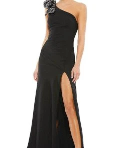 Ieena Duggal 55707 - Asymmetric Ribbon On One-Shoulder Formal Dress