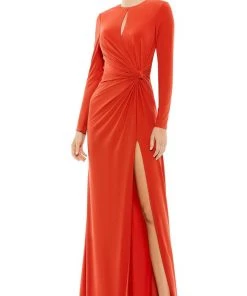 Ieena Duggal 55708 - Keyhole Neckline Long Sleeved Dress