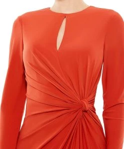 Ieena Duggal 55708 - Keyhole Neckline Long Sleeved Dress 12 Ieena Duggal 55708 - Keyhole Neckline Long Sleeved Dress