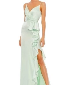 Ieena Duggal - 67815 Plunging V Neck Ruffled Dress 9 Ieena Duggal - 67815 Plunging V Neck Ruffled Dress