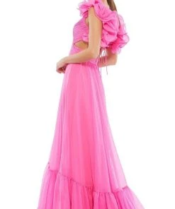 Ieena Duggal - 67911I Ruffle-Trimmed Cutout Ornate Dress 9 Ieena Duggal - 67911I Ruffle-Trimmed Cutout Ornate Dress