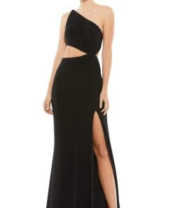 Ieena Duggal - 67937I One Shoulder Cutout High Slit Dress