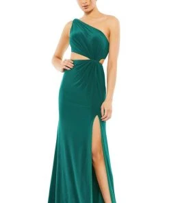 Ieena Duggal - 67937I One Shoulder Cutout High Slit Dress 14 Ieena Duggal - 67937I One Shoulder Cutout High Slit Dress