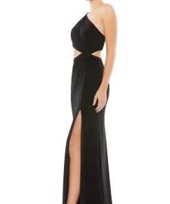 Ieena Duggal - 67937I One Shoulder Cutout High Slit Dress