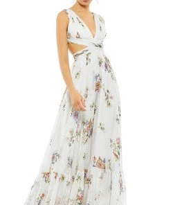 Ieena Duggal 67940 - Sleeveless Plunging V-neckline Long Dress