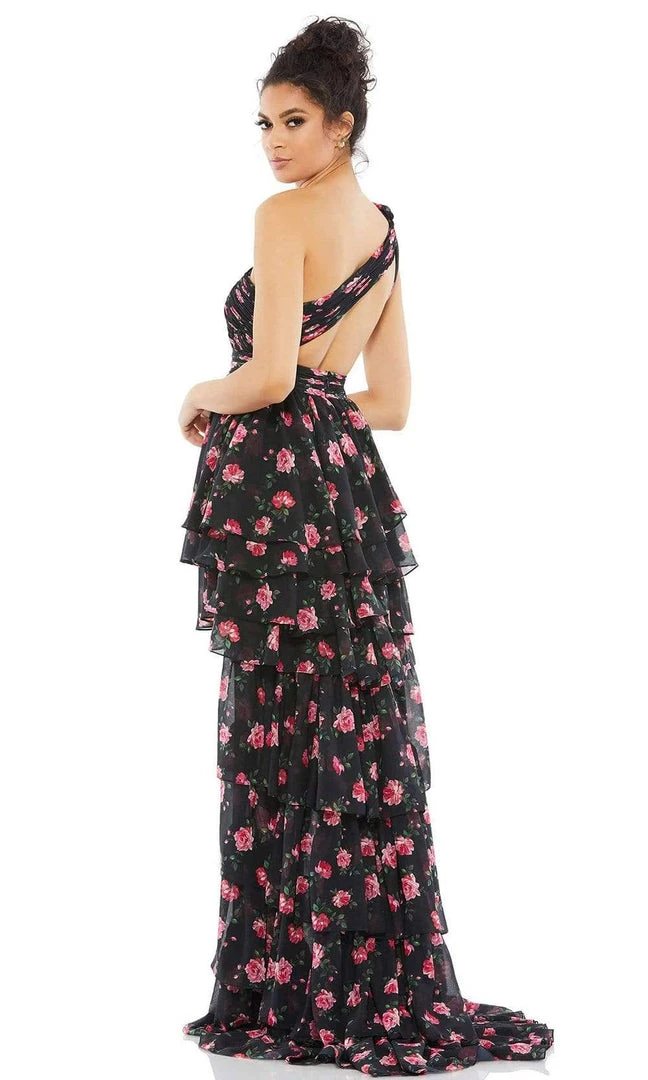 Ieena Duggal - 67947I Floral Printed Tiered High Low Dress 4 Ieena Duggal - 67947I Floral Printed Tiered High Low Dress