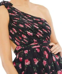 Ieena Duggal - 67947I Floral Printed Tiered High Low Dress 7 Ieena Duggal - 67947I Floral Printed Tiered High Low Dress