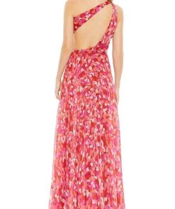 Ieena Duggal 9160 - Asymmetrical One Shoulder High - Low Dress