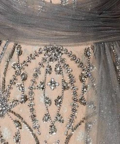 Ivonne D 122D62 - Beaded Tulle Overskirt Sheath Gown Ivonne D For Mon Cheri