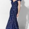 Ivonne D For Mon Cheri Ivonne D 122D64 - Off Shoulder Beaded Evening Gown