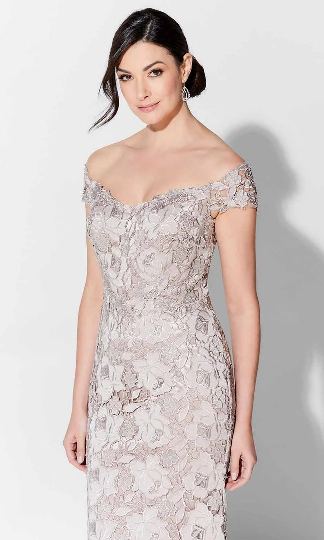 Ivonne D For Mon Cheri Ivonne D 122D65 - Embroidered Crepe Laced Evening Gown 4 Ivonne D For Mon Cheri Ivonne D 122D65 - Embroidered Crepe Laced Evening Gown