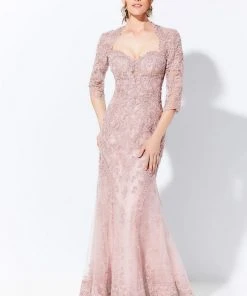 Ivonne D By Mon Cheri - 120D05W Queen Anne Embroidered Long Dress