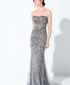 Ivonne D By Mon Cheri - 120D06 Strapless Straight Across Long Dress Ivonne D For Mon Cheri