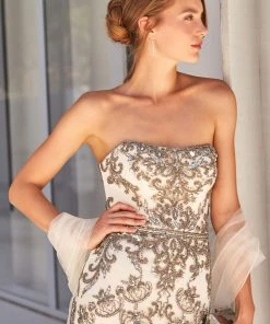 Ivonne D By Mon Cheri - 120D06 Strapless Straight Across Long Dress Ivonne D For Mon Cheri