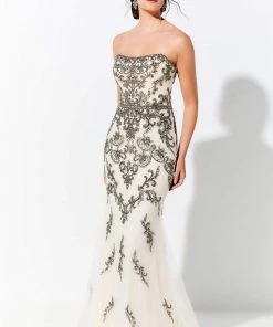Ivonne D By Mon Cheri - 120D06 Strapless Straight Across Long Dress Ivonne D For Mon Cheri