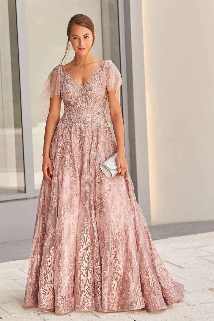 Ivonne D By Mon Cheri - 120D10 Embroidered Lace Pleated A-Line Gown 3 Ivonne D By Mon Cheri - 120D10 Embroidered Lace Pleated A-Line Gown