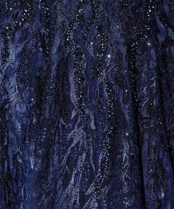 Ivonne D By Mon Cheri - 120D10 Embroidered Lace Pleated A-Line Gown 34 Ivonne D By Mon Cheri - 120D10 Embroidered Lace Pleated A-Line Gown