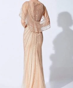 Ivonne D By Mon Cheri - V-Neck Low Back Cape Dress Ivonne D For Mon Cheri 7 Ivonne D By Mon Cheri - V-Neck Low Back Cape Dress Ivonne D For Mon Cheri