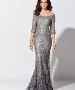 Ivonne D For Mon Cheri - 118D07 Ombre Sequined Tulle Lace Gown