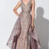 Ivonne D For Mon Cheri - 119D56 Embroidered Gown With Train