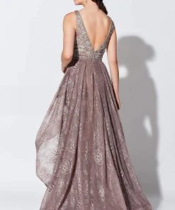 Ivonne D For Mon Cheri - 119D56 Embroidered Gown With Train