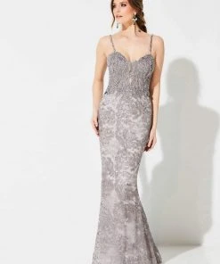 Ivonne D For Mon Cheri - 219D71 Embroidered Gown With Detachable Train 9 Ivonne D For Mon Cheri - 219D71 Embroidered Gown With Detachable Train