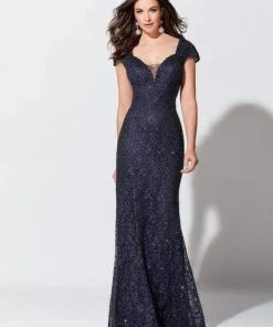 Ivonne D For Mon Cheri - Plunging Sweetheart Dress 119D59 - 1 Pc Rose Gold In Size 8 Available