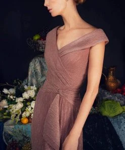 Janique 210622 - Cap Sleeve V-neck Evening Dress 11 Janique 210622 - Cap Sleeve V-neck Evening Dress