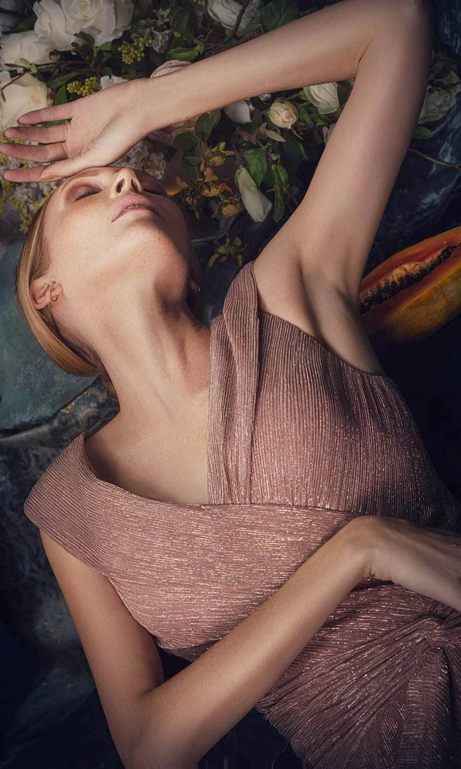 Janique 210622 - Cap Sleeve V-neck Evening Dress 5 Janique 210622 - Cap Sleeve V-neck Evening Dress