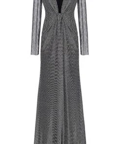 Janique 210922 - Long Sleeve Plunging V-neck Evening Dress 9 Janique 210922 - Long Sleeve Plunging V-neck Evening Dress