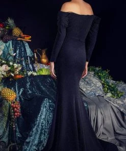 Janique 2157 - Off-shoulder Sweetheart Neck Evening Gown