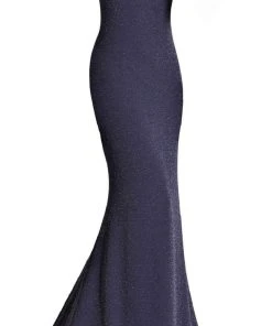 Janique - 2933 Off Shoulder Glitter Mermaid Gown