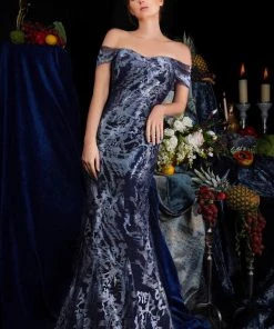 Janique - 62125 Metallic Ombre Trumpet Gown