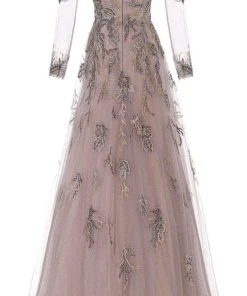 Janique 71122 - Long Sleeve Off-shoulder Evening Dress 9 Janique 71122 - Long Sleeve Off-shoulder Evening Dress