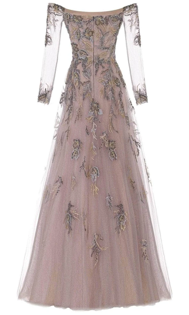 Janique 71122 - Long Sleeve Off-shoulder Evening Dress 6 Janique 71122 - Long Sleeve Off-shoulder Evening Dress