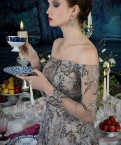 Janique 71122 - Long Sleeve Off-shoulder Evening Dress 7 Janique 71122 - Long Sleeve Off-shoulder Evening Dress