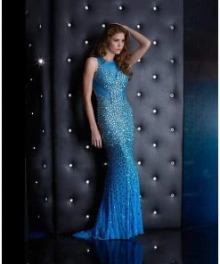Jasz Couture - 5058 Dress In Turquoise