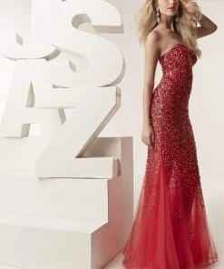 Jasz Couture - 6216 Applique Sweetheart Trumpet Dress