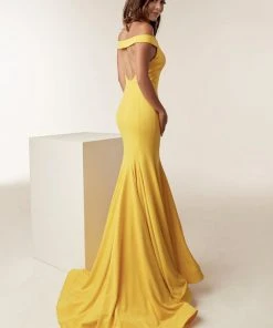 Jasz Couture - 6238 Crisscrossed Bodice High Neck Mermaid Gown