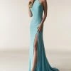Jasz Couture - 6291 Fitted Halter Gown With Slit
