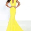 Jasz Couture - 6414 Beaded Deep Halter V-neck Jersey Mermaid Dress