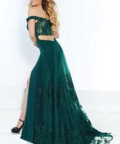 Jasz Couture - 6461 Off-Shoulder Lace Appliques Sheath Dress 5 Jasz Couture - 6461 Off-Shoulder Lace Appliques Sheath Dress