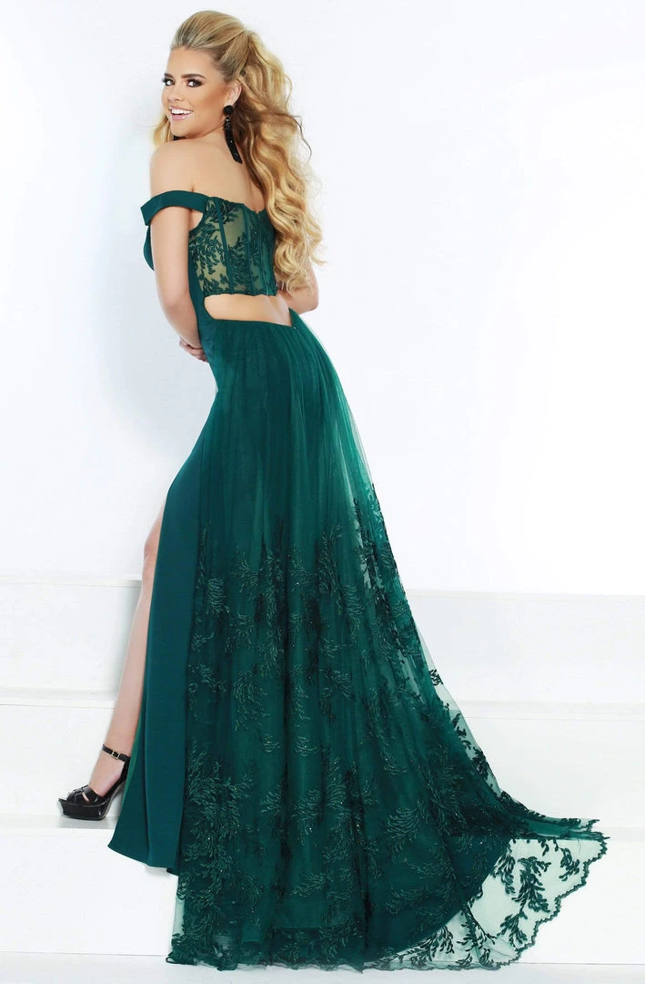 Jasz Couture - 6461 Off-Shoulder Lace Appliques Sheath Dress 4 Jasz Couture - 6461 Off-Shoulder Lace Appliques Sheath Dress