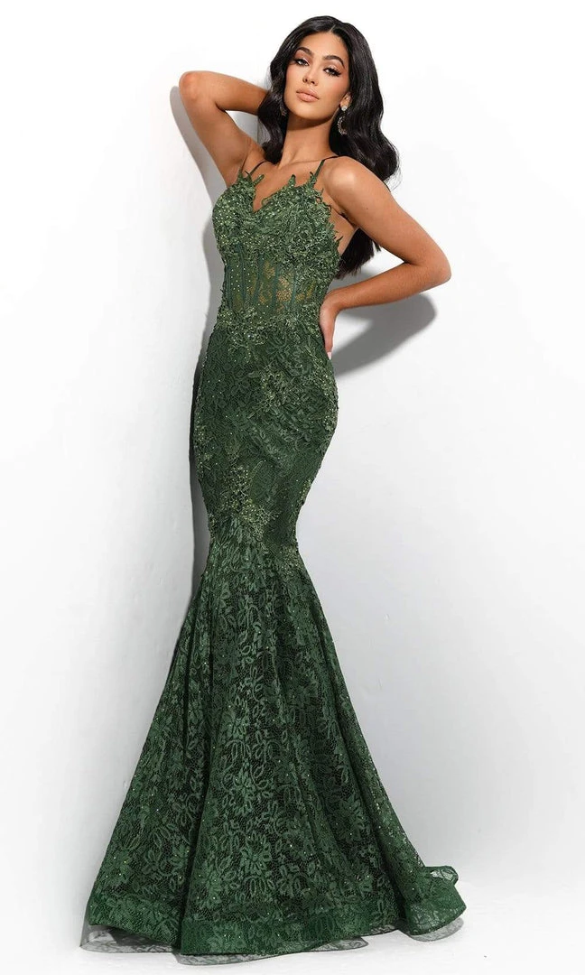 Jasz Couture - 7306 Embellished Sleeveless V-Neck Trumpet Dress 3 Jasz Couture - 7306 Embellished Sleeveless V-Neck Trumpet Dress